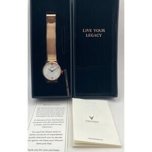 Luxury Women's Eros Watch 33mm Adjustable Metal Mesh Band Rose Gold Tone